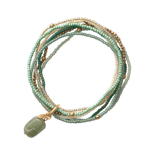A BEAUTIFUL STORY BS NIRMALA AVENTURINE GOLD BRACELET