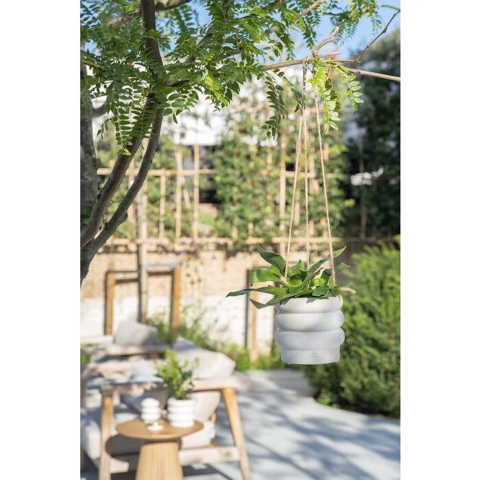 ZUSSS ZUSSS KERAMIEKEN PLANTENHANGER RIBBELS WIT