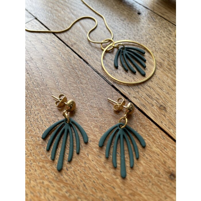 MON ONCLE MON ONCLE LEAF KETTING  DARK GREEN SHORT