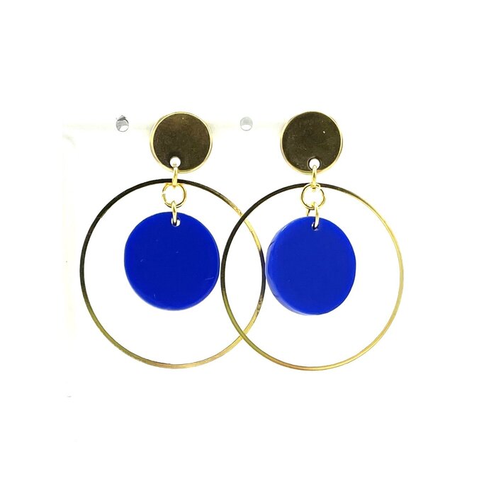 MON ONCLE MON ONCLE GEO OORRING ELECTRIC BLUE BIG CIRCLE