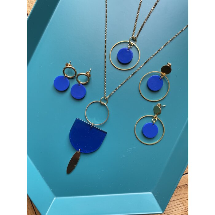 MON ONCLE MON ONCLE GEO OORRING ELECTRIC BLUE BIG CIRCLE