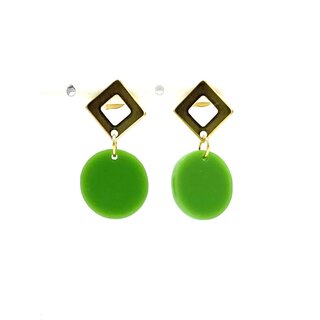 MON ONCLE MON ONCLE GEO OORRING GRASS GREEN SQUARE