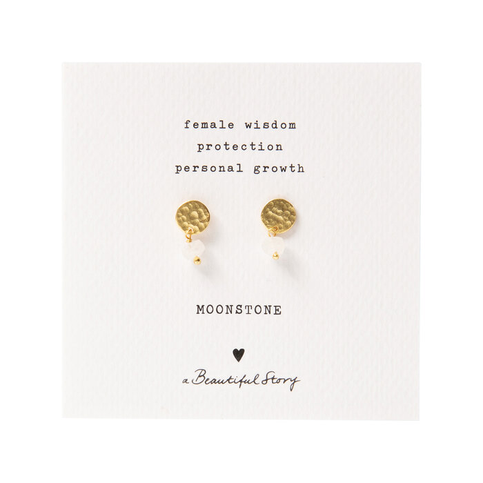 A BEAUTIFUL STORY BS MINI COIN MOONSTONE GOLD EARRINGS