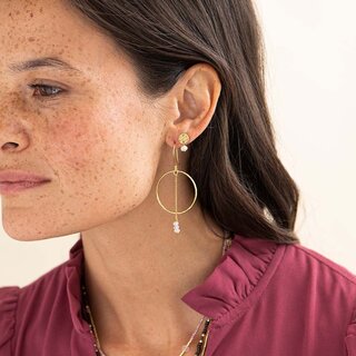 A BEAUTIFUL STORY BS TALENT ROSE QUARTZ EARRINGS