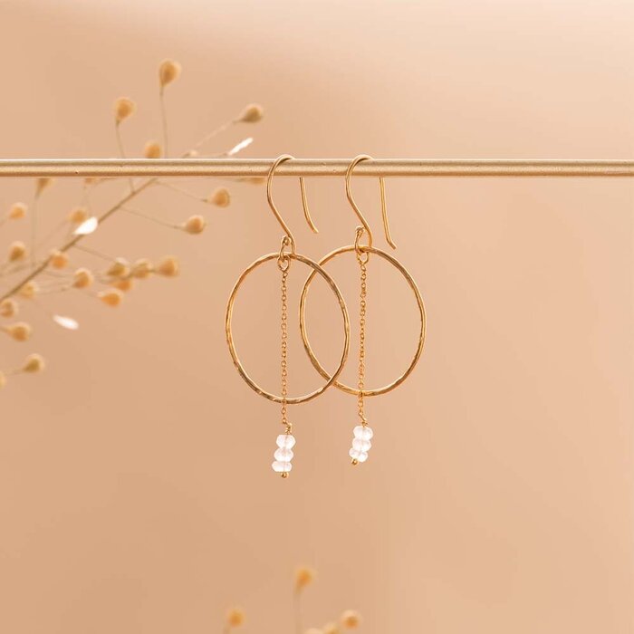 A BEAUTIFUL STORY BS TALENT ROSE QUARTZ EARRINGS