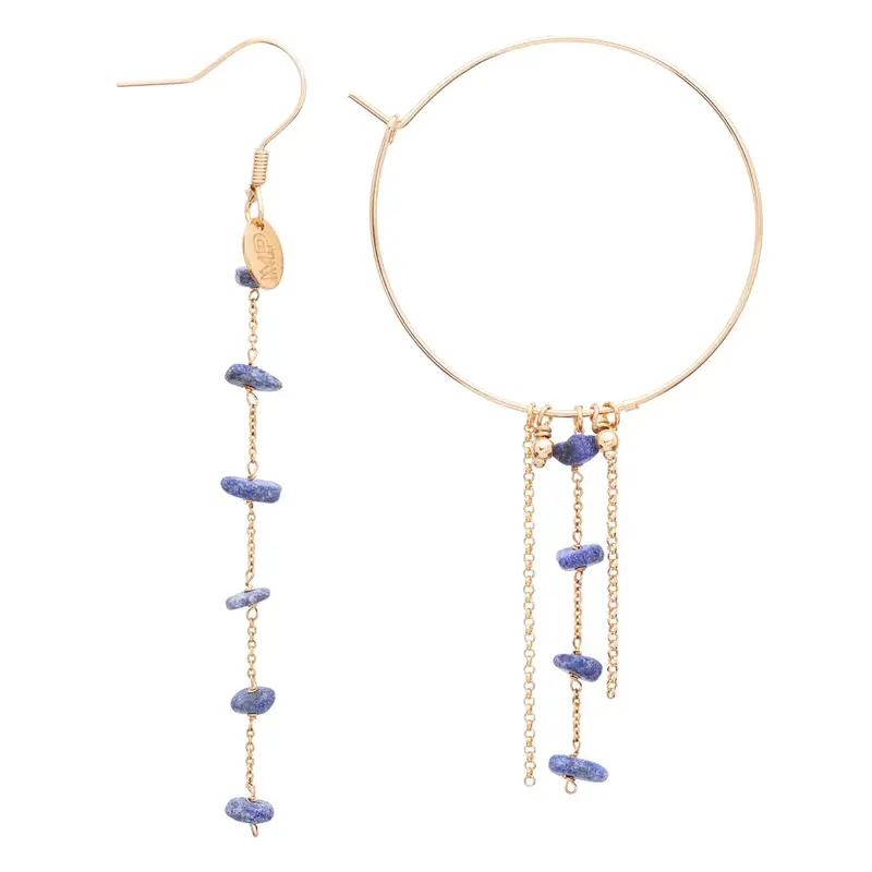 MURIELLE PERROTTI PERROTTI LOU ASYM CREOLE GRANDE & CHAINE LAPIS JEANS