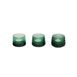 XL BOOM XL BOOM DIM T-LIGHT SET OF 3 GREEN
