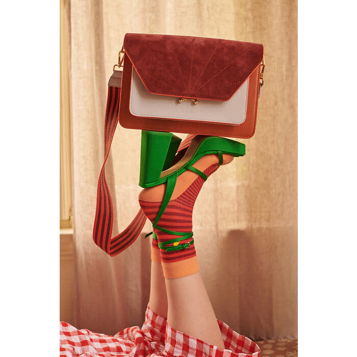 STICKY SIS STICKY SIS CROISSANT BROWN + VIN ROUGE SATCHEL