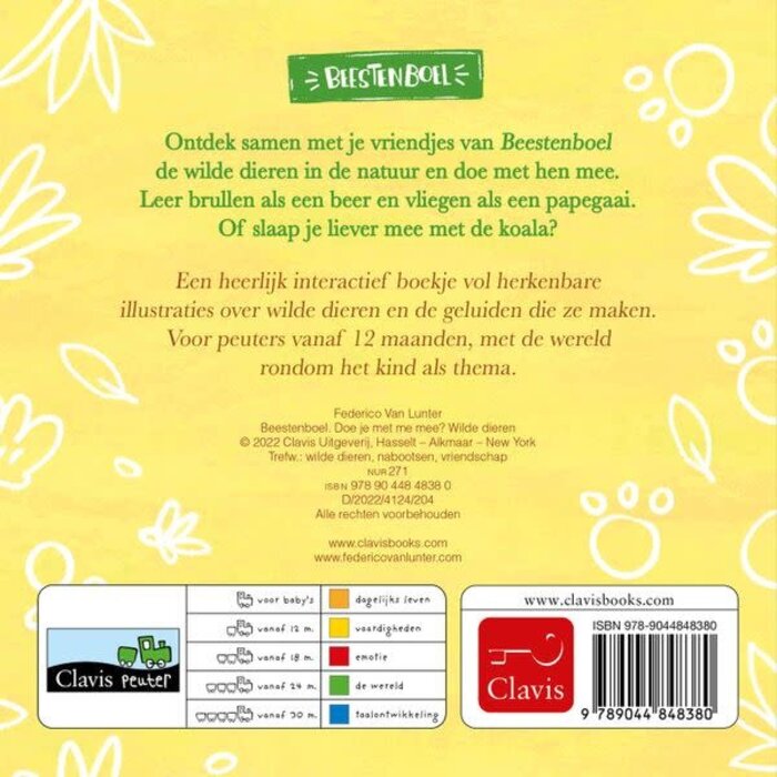 CLAVIS BEESTENBOEL - DOE JE MET ME MEE? WILDE DIEREN 1+