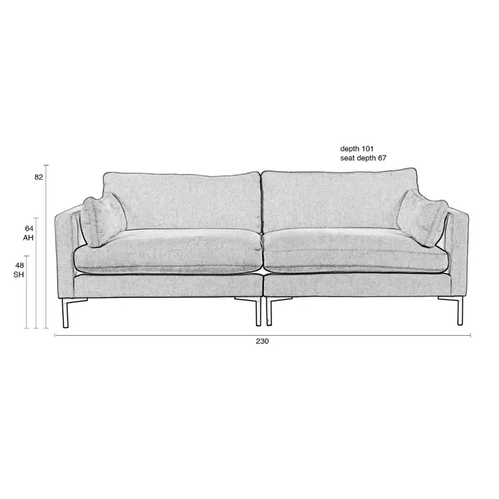 ZUIVER ZUIVER SOFA SUMMER  3-SITTER LATTE