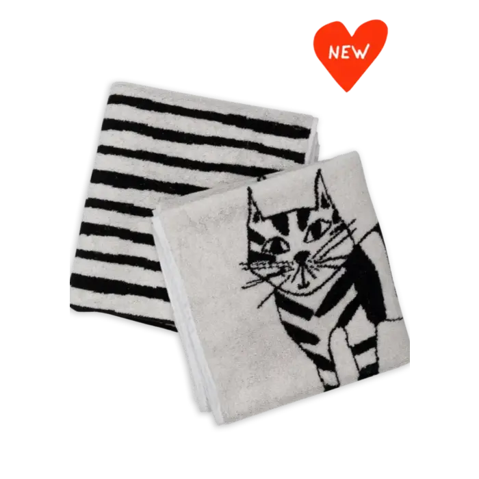 HELEN B HELEN B HANDDOEKEN CAT (SET VAN 2)