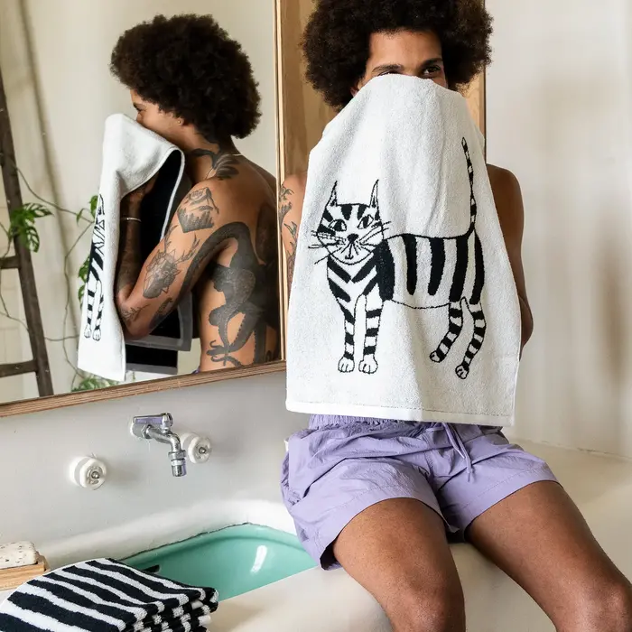 HELEN B HELEN B HANDDOEKEN CAT (SET VAN 2)