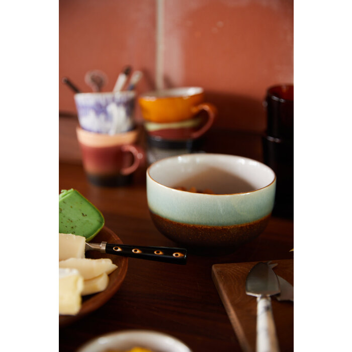 HK LIVING 70S CERAMICS NOODLE BOWLS GEYSER (SET OF 4)