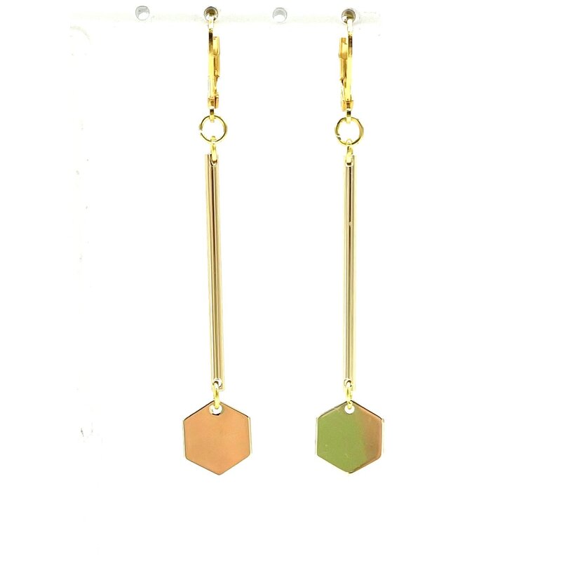 MON ONCLE MON ONCLE GEO OORRING HEXAGON LONG