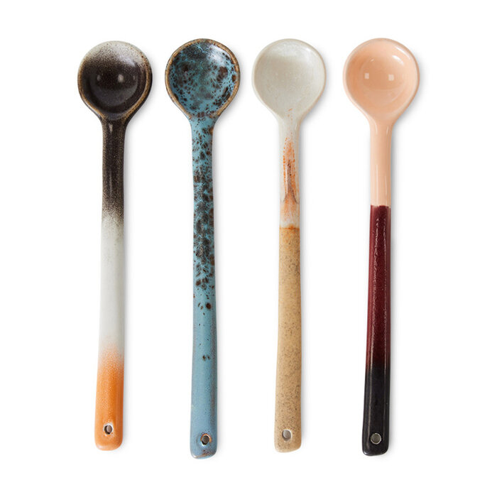 HK LIVING 70S CERAMICS SPOONS L BREEZE SET OF 4