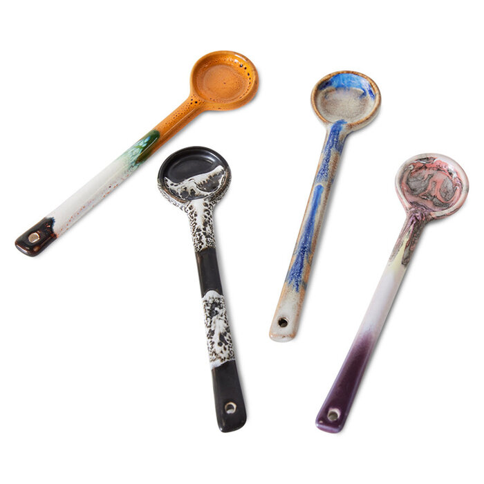 HK LIVING 70S CERAMICS SPOONS M FORCE SET OF 4