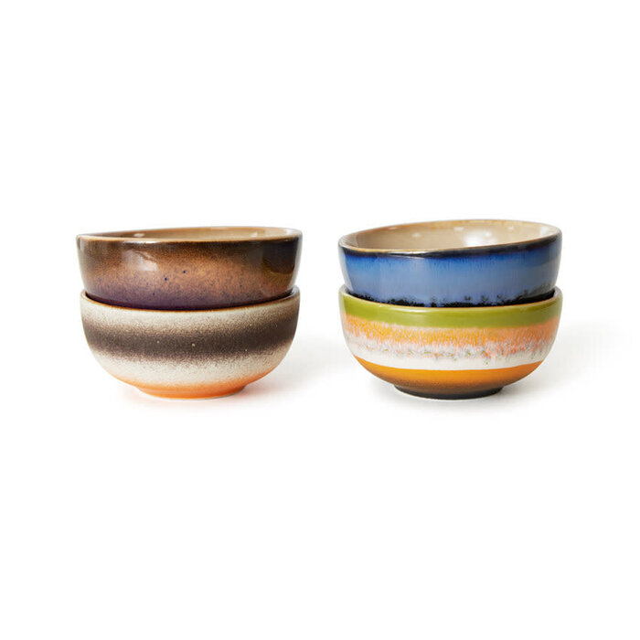 HK LIVING 70S CERAMICS XS BOWLS SIERRA (SET OF 4)