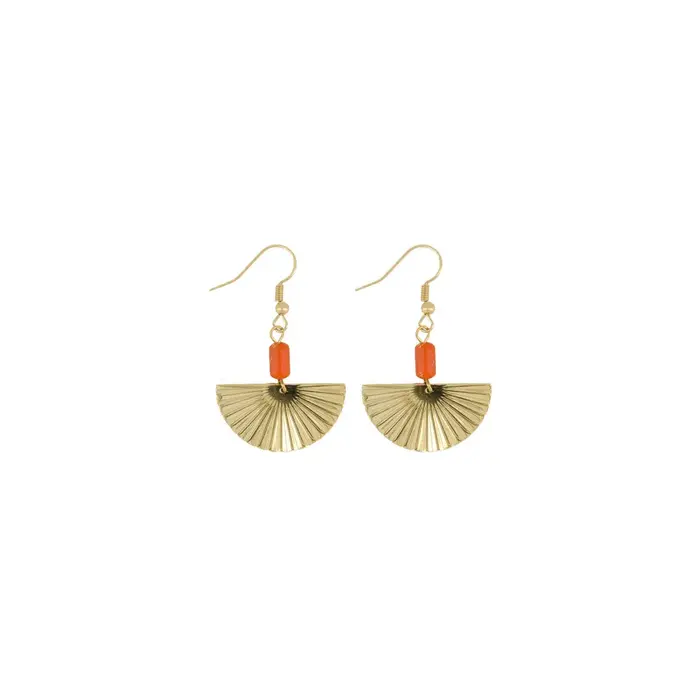 ZUSSS ZUSSS OORHANGERS MET HALVE ZON KORAALROZE/GOUD