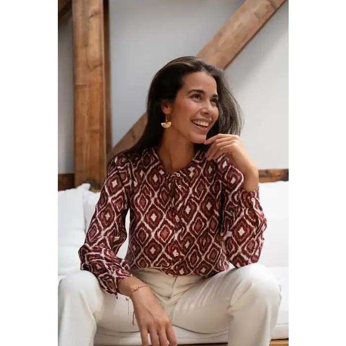 ZUSSS ZUSSS OORHANGERS MET HALVE ZON KORAALROZE/GOUD