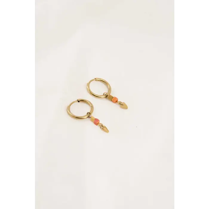 ZUSSS ZUSSS OORHANGERS MET HALVE ZON KORAALROZE/GOUD