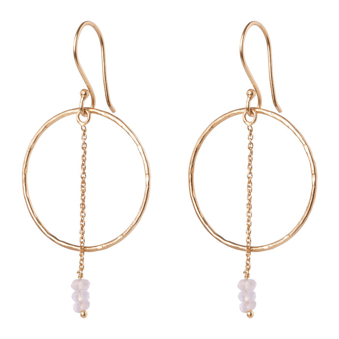 A BEAUTIFUL STORY BS TALENT ROSE QUARTZ EARRINGS