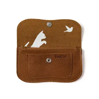 KEECIE KEECIE WALLET CAT CHASE SMALL COGNAC
