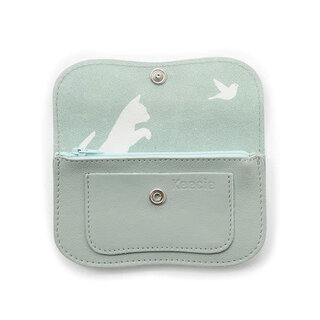 KEECIE KEECIE WALLET CAT CHASE SMALL DUSTY GREEN