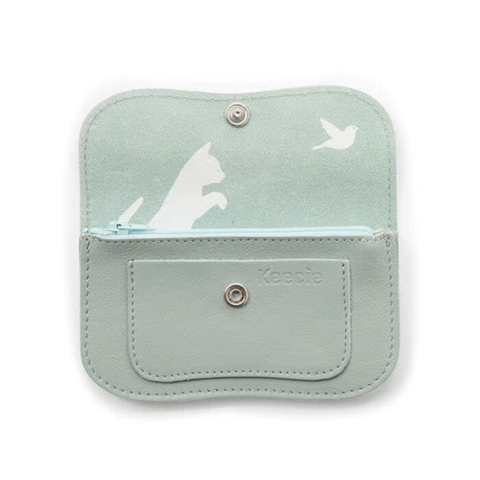 KEECIE KEECIE WALLET CAT CHASE SMALL DUSTY GREEN