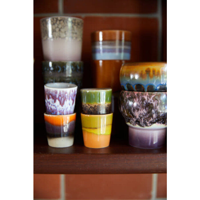 HK LIVING 70S CERAMICS EGG CUPS ISLAND (SET OF 4)