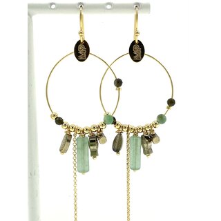 MURIELLE PERROTTI PERROTTI AICHA CREOLE CHARMS & PIERRE LIGHT GREEN