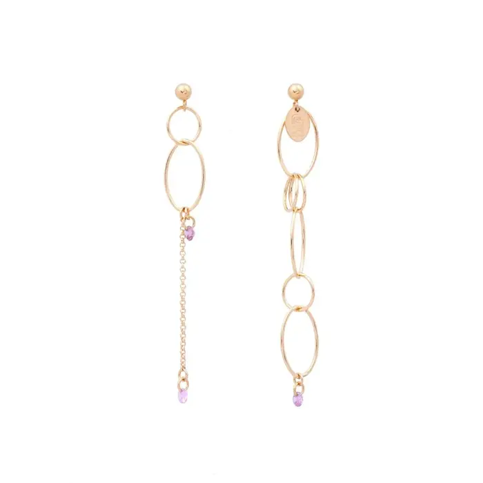 MURIELLE PERROTTI PERROTTI BIRKYN ASYM ZIRK &  DUBBELE KETTING ROZE