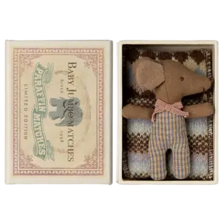 MAILEG MAILEG SLEEPY WAKEY BABY MOUSE IN MATCHBOX ROSE