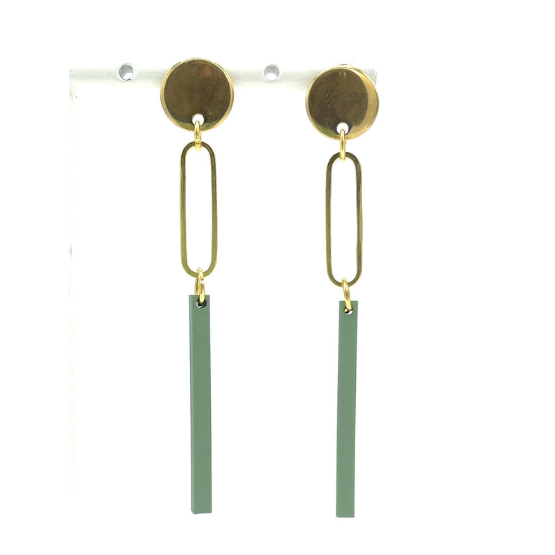 MON ONCLE MON ONCLE ELLIPS GREEN OORRING