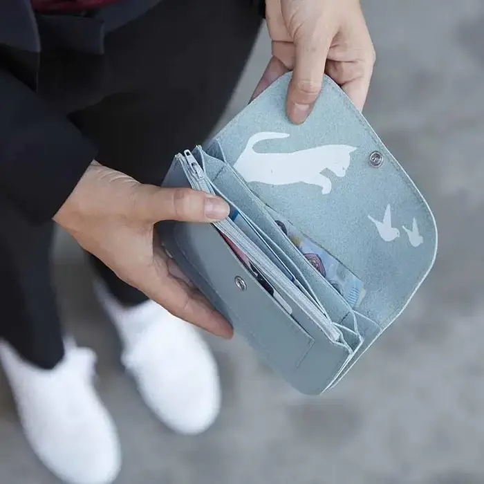 KEECIE KEECIE WALLET CAT CHASE MEDIUM DUSTY GREEN