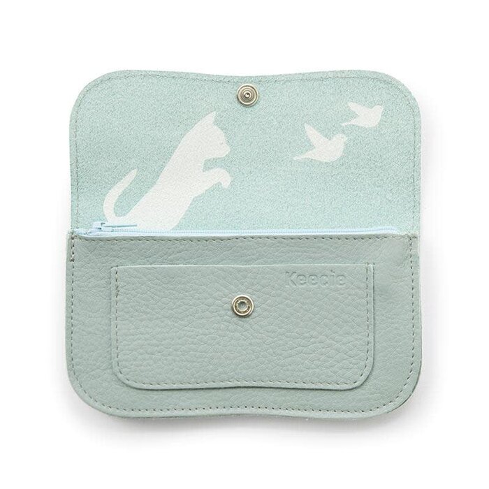 KEECIE KEECIE WALLET CAT CHASE MEDIUM DUSTY GREEN