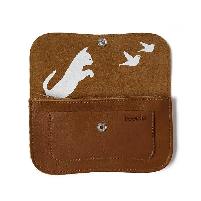 KEECIE KEECIE WALLET CAT CHASE MEDIUM COGNAC