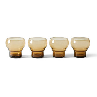 HK LIVING 70S GLASSWARE BULB GLASSES AMBER (SET OF 4)