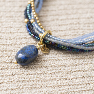 A BEAUTIFUL STORY BS NIRMALA LAPIS LAZULI GOLD BRACELET