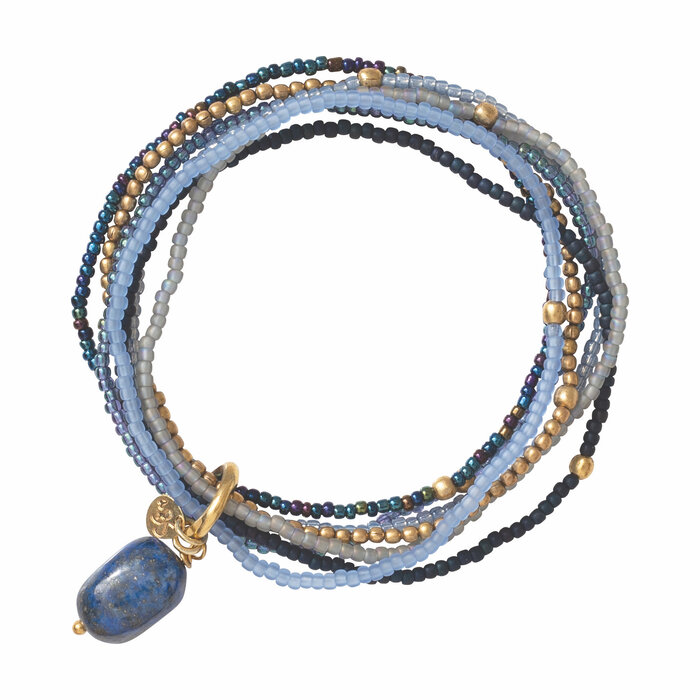 A BEAUTIFUL STORY BS NIRMALA LAPIS LAZULI GOLD BRACELET