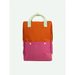 STICKY LEMON STICKY LEMON BACKPACK LARGE GRAVEL ORANGE + ROSETTE PINK