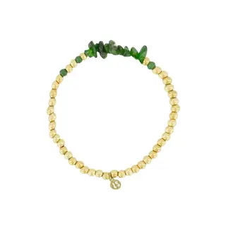 ZUSSS ZUSSS KRALENARMBAND MET GLASSTEEN DONKERGROEN