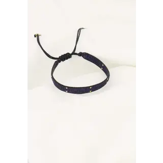 ZUSSS ZUSSS MIYUKI ARMBANDJE STIPJE DONKERBLAUW/GOUD