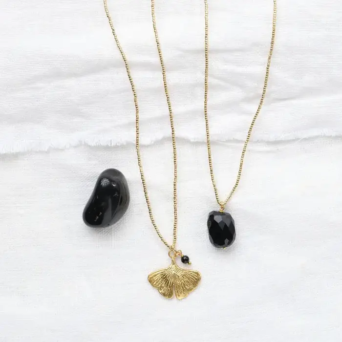 A BEAUTIFUL STORY BS PARADISE BLACK ONYX NECKLACE