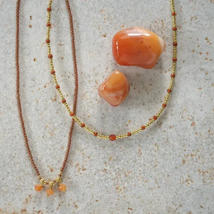 A BEAUTIFUL STORY BS EMPATHY CARNELIAN NECKLACE