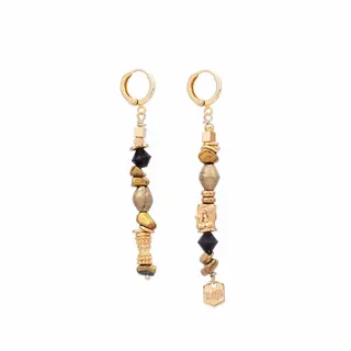 MURIELLE PERROTTI PERROTTI LUREX ASYM BRONS OBSIDIAAN TOL ZWART