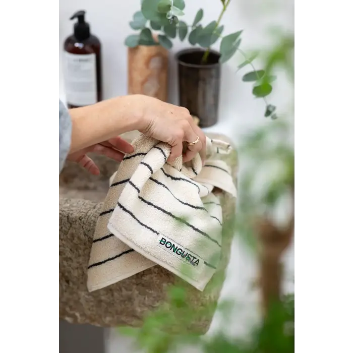 BONGUSTA BONGUSTA NARAM GUEST TOWEL CREME & INK 30X50 CM