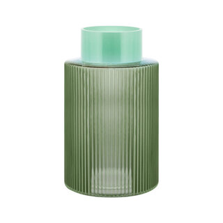 REMEMBER REMEMBER GLASS VASE GROOVE L GREEN