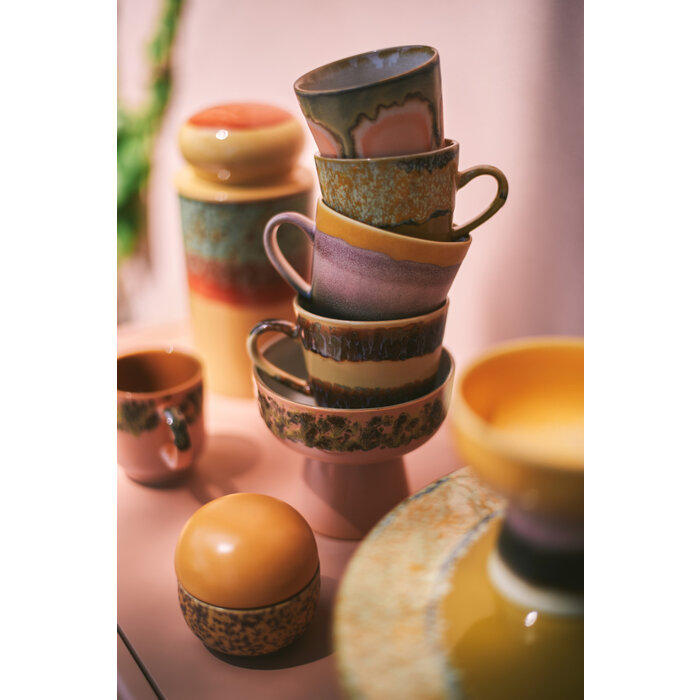 HK LIVING 70S CERAMICS CAPPUCCINO MUG VISTA (SET OF 4)