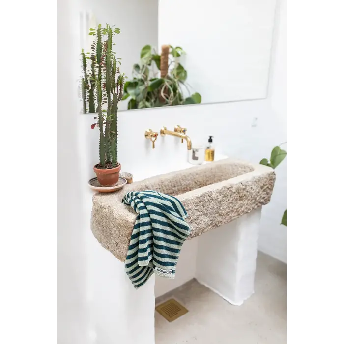 BONGUSTA BONGUSTA NARAM GUEST TOWEL SEA FOAM & DEEP TEAL 30X50 CM