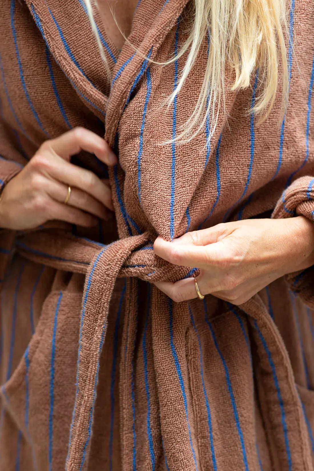 BONGUSTA BONGUSTA NARAM BATHROBE CAMEL & ULTRAMARINE S/M